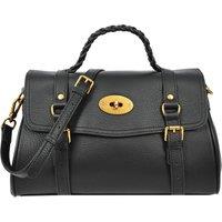 Womens Real Leather Handbag Classic Satchel Top-Handle Style Greta Blue