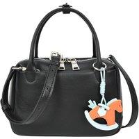 House of Leather Women's Womens Real Leather Handbag Small Top-Handle Style Beatrice Black