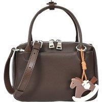 House of Leather Women's Womens Real Leather Handbag Small Top-Handle Style Beatrice Black in Brown