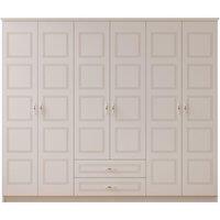 Regal 6 Door 2 Drawer White Wardrobe