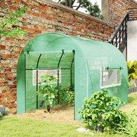 OUTSUNNY Polytunnel Greenhouse with UV-resistant PE Cover, Grow House, 3 x 2 x 2m in Green
