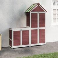 Berkfield Home 2 Piece Garden Tool Shed Set Mocha Solid Wood Pine in Brown