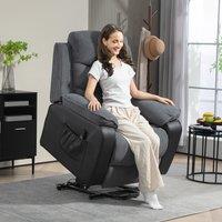 HOMCOM Power Lift Riser & Recliner Chair with Remote Control in Dark Grey