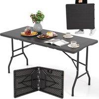 Costway 152 cm Portable Folding Picnic Table Patio Dining Table in Black