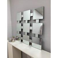 9 Square 90x90cm Silver Mirror