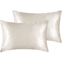 HomeSpace Direct 2x 100% Mulberry Silk Pillowcase in White | Size: Standard Pillow Case