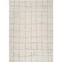Livabliss Freud-Modern Ivory Black Brown High Pile Living Dining Bedroom Rug | Size: 200 cm x 275 cm