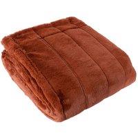 Paoletti Empress Faux Fur Throw in Orange | Size: 130 cm x 180 cm