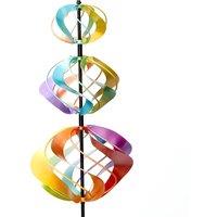 Primrose Three Sphere Multicoloured Kinetic Wind Spinner 18.5cm