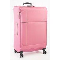 A2B Odyssey Checked Soft Sided Suitcase - 4 Spinner Wheel Luggage in Pink | Size: Medium