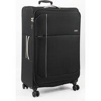 A2B Odyssey Checked Soft Sided Suitcase - 4 Spinner Wheel Luggage in Black | Size: Large