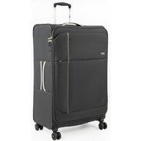 A2B Odyssey Checked Soft Sided Suitcase - 4 Spinner Wheel Luggage in Charcoal | Size: Large