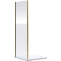 Balterley 6mm Toughened Safety Glass Side Panel - 1900 x 700mm - Brushed Brass in Metallics