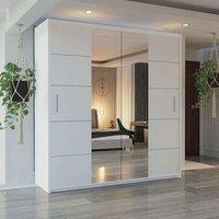 Sliding Wardrobes 4U Modern Sliding Wardrobe with LED Light W203cm x H217cm x D62cm in White