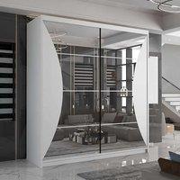 Sliding Wardrobes 4U Modern Sliding Wardrobe with LED Light W203cm x H217cm x D62cm in White