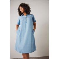Evans Women's Lyocell Denim Dress in Light Blue | Size: 30-32