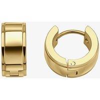 Fred Bennett Men's Gold Tone Stainless Steel Polished Huggie Hoop Earrings E6569