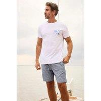 Weird Fish Men's Winchester Relaxed Linen Rich Shorts in Blue | Size: 36