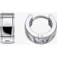 Fred Bennett Men's Stainless Steel Polished Huggie Hoop Earrings E6567 in Silver