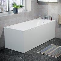 Nes Home Modern High Gloss White 1700mm Front Bath Panel Acrylic Bathroom