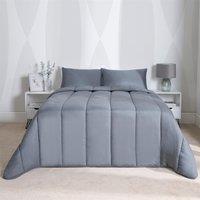 OHS Soft Coverless 10.5 TOG Duvet Set Pillowcase Quilted Cover in Charcoal | Size: Single
