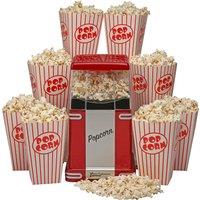 Cooks Professional Retro Popcorn Maker Machine 1200W with 8 Boxes & One Touch Operation in Red