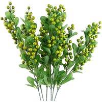 Pegdev Pack of 6 70cm Artificial Green Berry Spray for Bouquets & Crafts