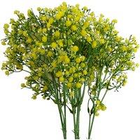 Pegdev Pack of 6 55cm Artificial Yellow Gypsophila Stem for Decor