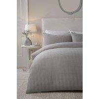 Serene 'Lindly' Waffle Duvet Cover Set in Silver | Size: Double