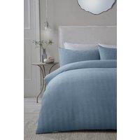 Serene 'Lindly' Waffle Duvet Cover Set in Blue | Size: Double