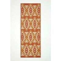 Homescapes Luxury Outdoor Rug Waterproof Reversible for Garden, Orange Anya Aztec | Size: 75 cm x 200 cm
