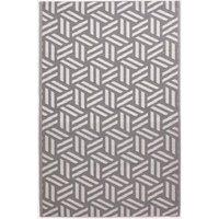 Homescapes Luxury Outdoor Rug Waterproof Reversible, Grey Luna Geometric | Size: 120 cm x 180 cm