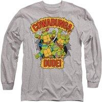 Teenage Mutant Ninja Turtles Tmnt Cowabunga Dude Long Sleeve T-Shirt, Athletic Heather in Grey | Size: Medium