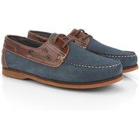 CATESBY ENGLAND Men's Portland Premium Leather Boat Shoes in Indigo | Size: 12
