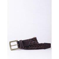 Lakeland Leather Men's 'Howbeck' Leather Braided Belt in Chocolate | Size: Large