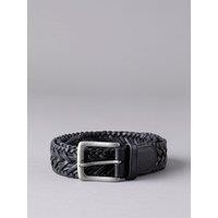Lakeland Leather Men's 'Howbeck' Leather Braided Belt in Black | Size: Small