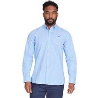 Raging Bull Men's Long Sleeve Classic Stripe Shirt in Mid Blue | Size: 2XL