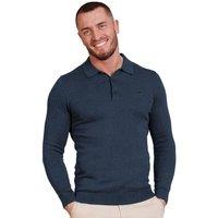 Raging Bull Men's Long Sleeve Knitted Polo in Navy | Size: Large