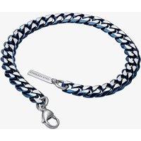 Fred Bennett Men's Blue Tone Stainless Steel Flat Curb Chain Bracelet B5568L