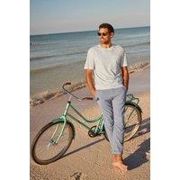 Weird Fish Men's Charleigh Textured Chino Trousers in Light Blue | Size: 40