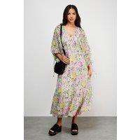 Chiffon Batwing Midi Dress