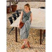 Celtic & Co Women's Slub Jersey Sleeveless Midi Dress in Green | Size: 10