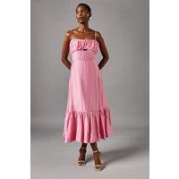Coast Women's Strappy Cut Out Gathered Bust Maxi Holiday Dress in Pink | Size: 12