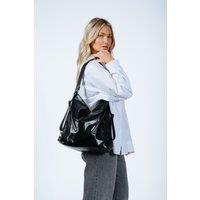 Hobo Shoulder Bag & Backpack in Black - 2 in 1
