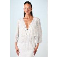 Coast Women's Premium Beaded Fringe Bridal Jacket in Ivory | Size: 10