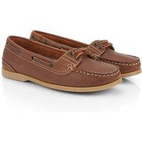 CATESBY ENGLAND Women's Pixie Premium Leather Boat Shoes in Brown | Size: 4