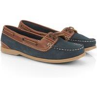 CATESBY ENGLAND Women's Pixie Premium Leather Boat Shoes in Navy | Size: 5