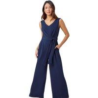 Pleat Detail Wide Leg Stretch Jumpsuit