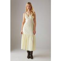 Check Organza High Apex Strappy Midi Dress