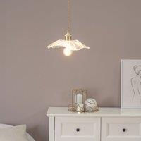 ValueLights Cassia Clear Glass Flower Gold Pendant Ceiling Light
